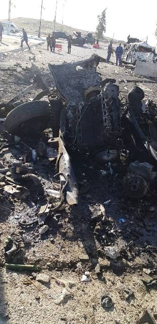 Suicide car bomb targets election warehouse in Kirkuk, injures 20 security members. (Photo: Social Media)